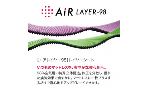 【西川】[西川エアーレイヤー98]レイヤーシート/ベーシック　ダブルサイズ 配色;ラベンダー【P244W】