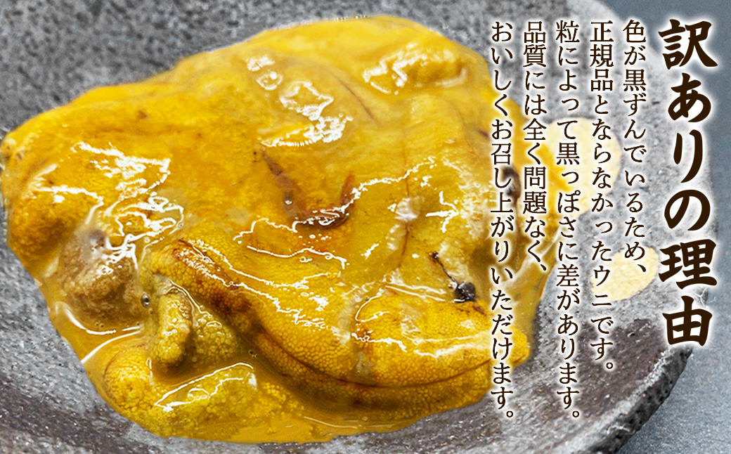 【訳あり・数量限定】北海道産 うに キタムラサキウニ 200g（100g×2パック） ミョウバン不使用