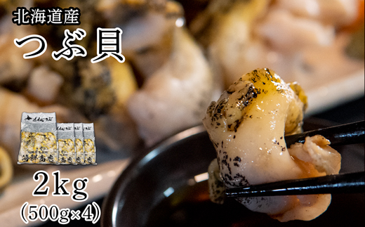 北海道鹿部町産 訳あり ”前浜ボイルつぶ ” 2kg  灯台つぶ（500g×4袋）つぶ貝 ツブ貝 海鮮 海産 刺身