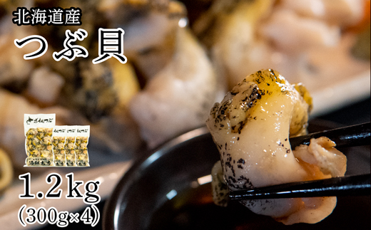 【北海道鹿部町】北海道鹿部町産 訳あり ”前浜ボイルつぶ ” 1.2kg(300g×4袋)つぶ貝 刺身