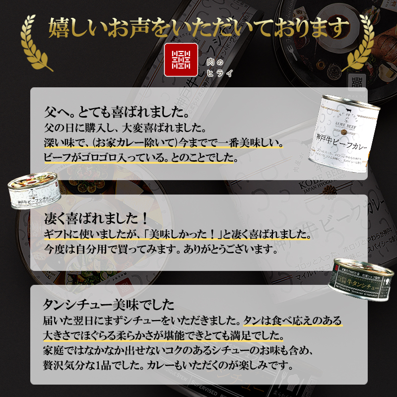 神戸牛カレー ビーフシチュー タンカレー 計4缶 缶詰 神戸牛 レトルトカレー 年内配送 within2025