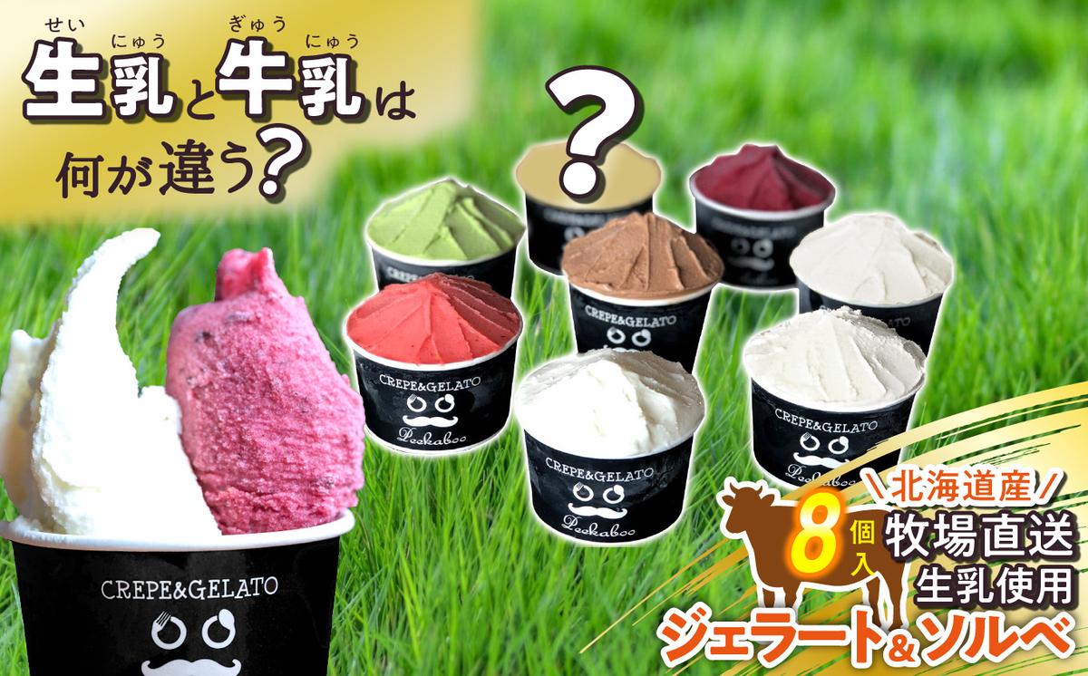 【北海道新ひだか町】北海道産 生乳 ジェラート アイス 8個 ジェラートセット