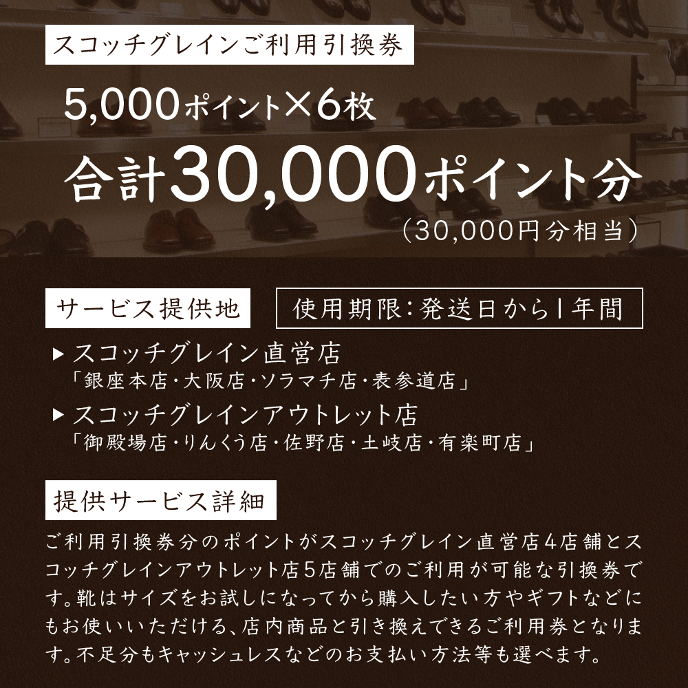 スコッチグレイン 紳士靴 ご利用引換券 NO.1000 チケット メンズ 靴 シューズ ビジネス ビジネスシューズ 仕事用 ファッション パーティー フォーマル  メンズ靴 