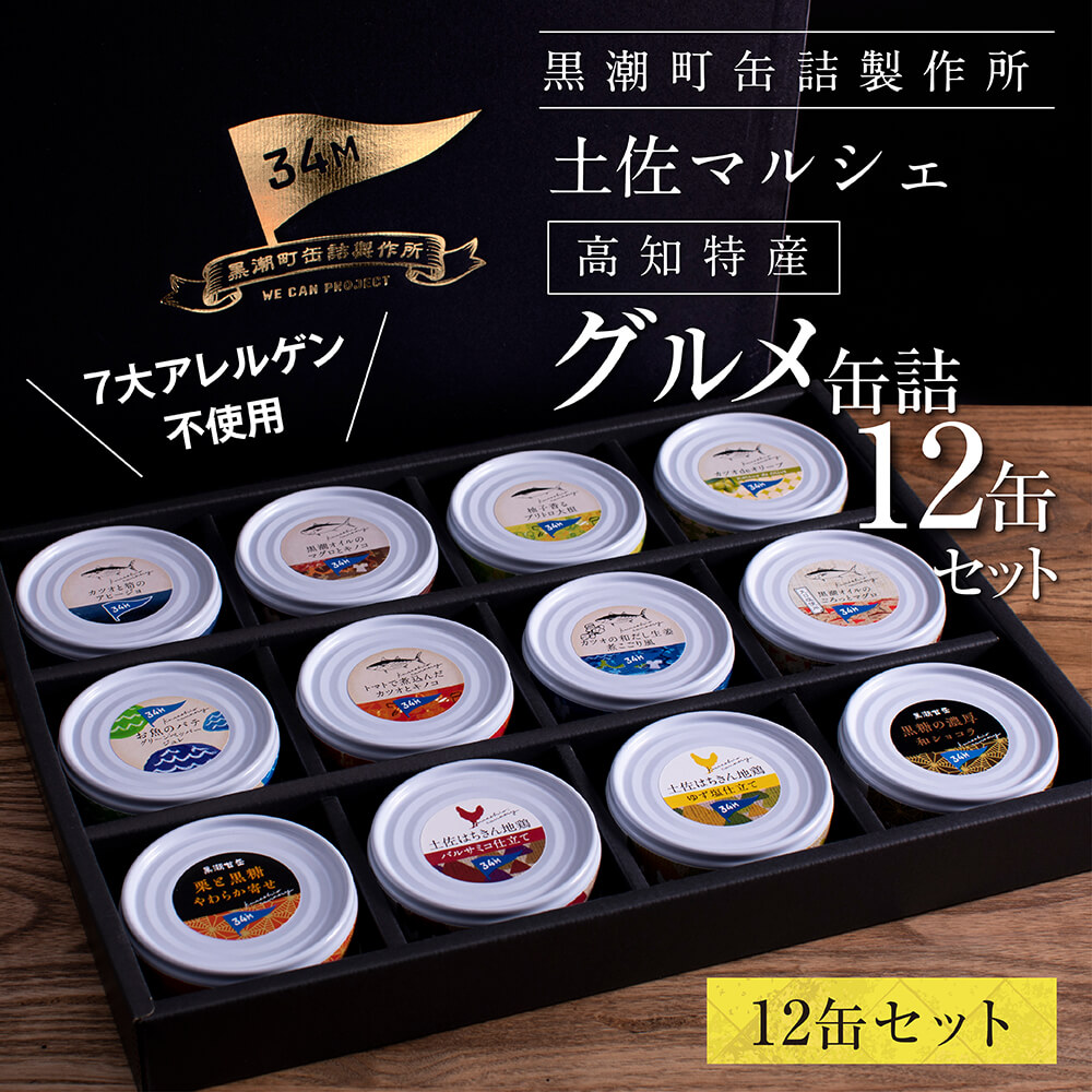 【高知県芸西村】RHT023 グルメ缶詰12缶セット〈黒潮町共通返礼品〉防災 故郷納税 缶詰 食べくらべ 詰め合わせ 魚 国産