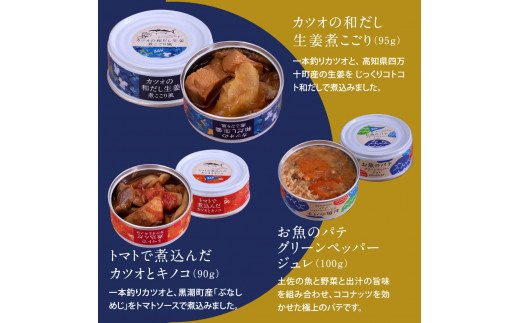 RHT021　グルメ缶詰6缶セット〈黒潮町共通返礼品〉防災 故郷納税 缶詰 食べくらべ 詰め合わせ 魚 国産《7大アレルゲン不使用・完全専用ライン・衛生管理》