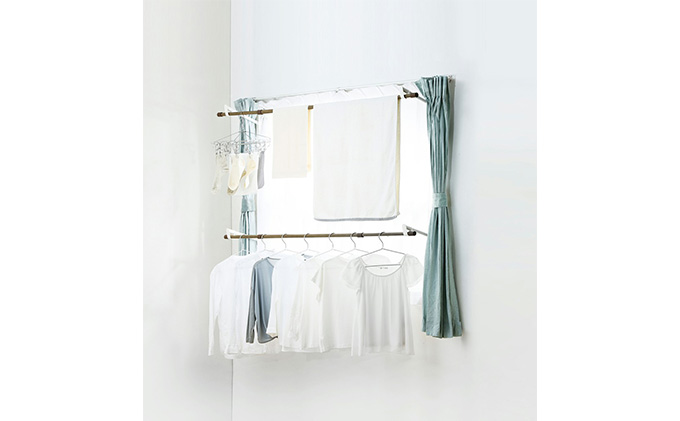 木目調窓枠物干し MW-W190N ホワイト アイリスオーヤマ 雑貨 日用品 