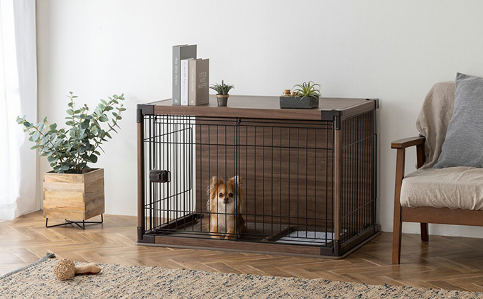 インテリアウッディサークル PIWS-960 ダークブラウン アイリスオーヤマ 雑貨 日用品 犬小屋 ゲージ 