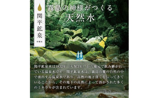 鹿児島県霧島市のふるさと納税 A-031 関平鉱泉水（ペットボトル）500ml×24本！美容と健康のミネラル成分シリカが豊富なミネラルウォーター【関平鉱泉所】霧島市 シリカ水
