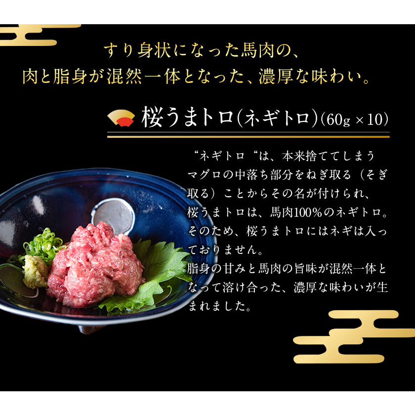 熊本県御船町のふるさと納税 赤身ユッケ桜うまトロセット 計1kg 1000g ユッケ 桜うまトロ(ネギトロ) 千興ファーム 馬肉 冷凍 《60日以内に出荷予定(土日祝除く)》 新鮮 さばきたて 真空パック 肉 熊本県御船町 馬刺し おつまみ