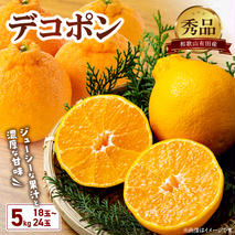 BD6004n_【2026年先行予約】デコポン 秀品 約 5kg 18 ～ 24玉 不知火 甘味 濃厚 ジューシー 甘い 果汁 大きい果肉 薄皮 高品質 糖度 13度以上 柑橘 フルーツ 果物 食品 国産 有田産 和歌山県 湯浅町 マルナガ お取り寄せ 送料無料