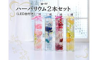 ハーバリウム2本（黄色・赤色）＆LED台 植物 インテリア インテリアグッズ 