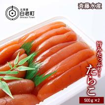 旨みたっぷり！大容量 たらこ500g×2パックセット【斉藤水産】　