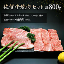 佐賀牛焼肉セット 800g 【牛肉 牛 焼肉 ステーキ ロース BBQ キャンプ 精肉】(H066113)