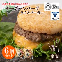 和牛 チーズ ハンバーグ ライスバーガー 6個セット＜徳寿＞