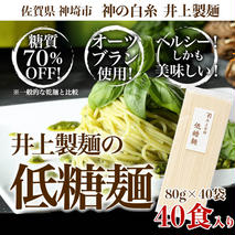 低糖麺 40入 【九州 佐賀県 名産品 神埼めん 糖質70％OFF 低糖質麺 糖質制限の方 ダイエットにおすすめ】(H057108)