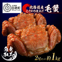 毛蟹 ボイル済み 冷凍 2尾セット 約1kg