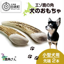 鹿の角 エゾシカ 犬のおもちゃ 『鹿角さん』 小型犬用　先端　2本セット