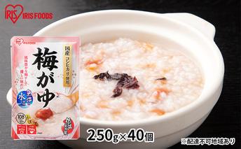 【防災】おかゆ 梅がゆ250g×40個 アイリスオーヤマ レトルト 震災 災害 非常時 備え 備蓄 米 対策 ストック 食料 体調不良 食べ物 低温製法米 常温保存 非常食 