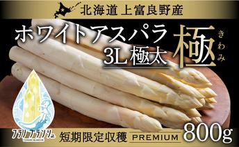 先行予約 【 2026年 発送 ！】北海道 上富良野産 ホワイトアスパラガス 3L サイズ 800g アスパラ ホワイトアスパラ 上富良野町 令和6年発送 先行受付 野菜 やさい 