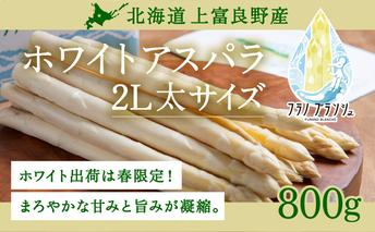 先行予約 【 2026年 発送 ！】 北海道 上富良野産 ホワイトアスパラガス 2L サイズ 800g アスパラ ホワイト アスパラガス 上富良野町 令和7年発送 野菜 やさい 