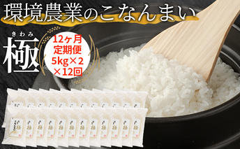 【12ヶ月定期便】環境農業のこなんまい 極10kg お米 おにぎり 