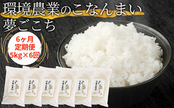 【6ヶ月定期便】環境農業のこなんまい 夢ごこち5kg お米 おにぎり 
