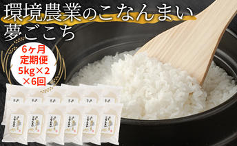 【6ヶ月定期便】環境農業のこなんまい 夢ごこち10kg お米 おにぎり 