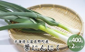 2025年 発送 先行予約 北海道 上富良野町 産 葉 にんにく 約400g×2パック 計800g 産地直送 希少 香味 野菜 薬味 葉にんにく ニンニク 