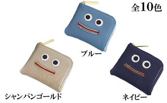 [No.5258-7218]0206【ブラック】思わず笑顔になってしまうニッコリL字ミニ財布/コンパクト
