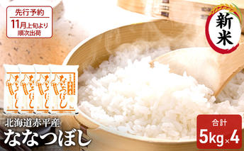 【先行予約2025年産米・11月上旬より順次出荷】北海道赤平産 ななつぼし 20kg(5kg×4袋) 精米 米 北海道 お米 