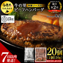 牛の里ビーフハンバーグ（110g×20個）特製ソース（20袋）の詰合せ