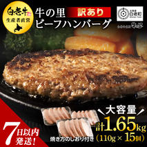 ★大容量！合計1.65kg！★訳あり・牛の里ビーフハンバーグ(110ｇ5枚入）×3 