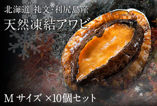 礼文島産　凍結島アワビ　Mサイズ 10個 魚貝類 魚介類 鮑利尻昆布 良質 瞬間冷凍 磯の香り コリコリ 獲れたて 甘い 贈り物 