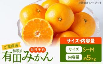 AT6321_【2025年先行予約】ご家庭用　有田みかん 約5kg (S、Mサイズ)【湯浅町】