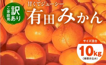 EH6101_【2025年先行予約】【訳あり ご家庭用】和歌山県産 有田みかん 8kg＋2kg保証分 サイズ混合