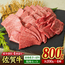 佐賀牛 希少部位 焼肉4点盛り合わせ【赤身系さっぱり】 800g （200gx4種） A5 A4【希少 国産和牛 牛肉 肉 牛 焼肉】(H085143)