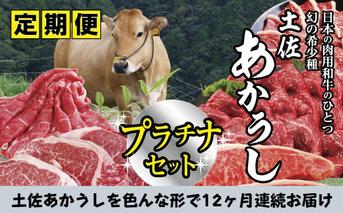 【四国一小さなまち】～2024年2月発送開始～『土佐あかうし』食べつくし！プラチナセット【A】★12ヶ月定期便★