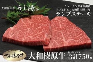 （冷凍） 大和榛原牛 稀少部位 赤身 あっさり もも ランプ ステーキ 150ｇ×5枚 計750ｇ ／ うし源 本店 ふるさと納税 A5 父の日 キャンプ バーベキュー 奈良県 宇陀市 お中元 贈答用 贈り物 暑中見舞い お土産 お歳暮 内祝いまとめ買い 美味しい部位 キャンプ 送料無料 正月