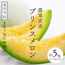 農家直送 プリンスメロン 1箱 約5kg ( 7～8玉入り ) 【 2026年5月下旬以降発送 】【 先行予約 】 期間限定 産地直送 果物 フルーツ メロン 甘い [CM001ya]