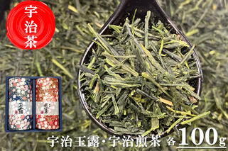 宇治茶玉露・煎茶飲み比べセット〈お茶 茶 緑茶 玉露 煎茶 宇治茶 飲み比べ セット お茶缶 保存缶 缶〉 