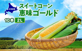  北海道産 スイート コーン めぐみゴールド 2Lサイズ 10本 先行受付 8月上旬～末頃にお届け とうもろこし 恵味 めぐみ トウモロコシ 旬 完熟 朝もぎ 野菜 産地直送 お取り寄せ 北海道 丸田農園 送料無料 洞爺湖 