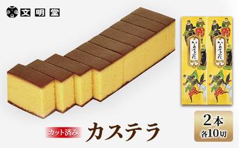 文明堂 カステラ 2本 (1本10切れ) セット 詰め合わせ カット済み 和菓子 焼菓子 焼き菓子 お菓子 菓子 おやつ デザート スイーツ 文明堂カステラ 添加物不使用 保存料不使用 ギフト 贈り物 プレゼント 兵庫 兵庫県 稲美町