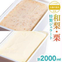 大地の恵み！！ 特製 ジェラート ( 和梨 ・ 栗 各1個 ) 計 2000ml アイス デザート スイーツ ふるさと納税 10000円 和梨 梨 栗 旬 [AU110ya]