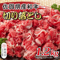 訳あり！佐賀産和牛切り落とし 1.2kg(600g×2P)【肉 牛肉 ブランド牛 黒毛和牛 ふるさと納税】(H112146)