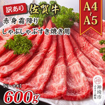 訳あり！【A4～A5】佐賀牛赤身霜降りしゃぶしゃぶすき焼き用(肩・モモ)600g【肉 牛肉 ブランド牛 黒毛和牛 ふるさと納税】(H112137)