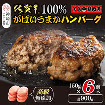 佐賀牛100％がばいうまかハンバーグ(150g×6個)【佐賀県産 国産 佐賀牛 肉 お肉 牛肉 冷凍 無添加 個包装】(H118101)