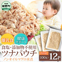 ツナ パウチ ノンオイル マグロの水煮 100g×12パック パックマグロ まぐろ 常温保存 ストック 備蓄 おにぎり サラダ パスタ 防災 非常食 保存 長持ち 便利 アウトドア キャンプ 加工品 高知 田野町 ツナ缶 無添加