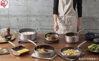 フライパンセット ダイヤモンドグレイス 10点セット DG-SE10 シルバー アイリスオーヤマ ダイヤモンドコートパン なべ 料理 ダイヤモンドコーティング 耐摩耗性 調理器具 ih ガス 卵焼き機 エッグパン 取っ手一体型