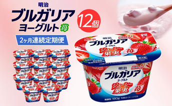 2か月定期便 明治ブルガリアヨーグルト いちご 12個入り ヨーグルト 朝食 朝ごはん ブルガリア ブルガリアヨーグルト 明治 ベリー ストロベリー フルーツ 果物 果肉 甘み 甘い カロリー 優しい甘さ お取り寄せ 送料無料 神奈川県 茅ヶ崎市