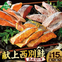 北海道産 熟成 秋鮭 切り身 ３種１５切れセット 個包装 西京漬け5切・粕漬け5切・甘塩切り身5切  鮭 切身 詰め合せ Cセット（ ふるさと納税 鮭 切り身 ふるさと納税 しゃけ 国産 サケ シャケ 魚 海鮮 北海道 別海町 人気  ）